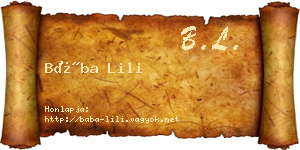 Bába Lili névjegykártya