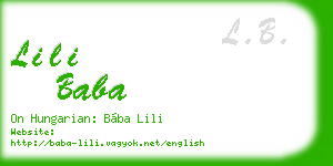 lili baba business card